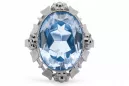 Aquamarine Sterling silver 925 Ring Vintage Jewlery vrc043s
